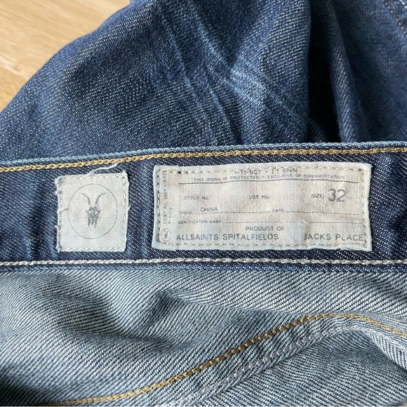 AllSaints Men's Blue Spitalfields Button Fly Cotton Jeans Size 32 - 47518 - Picture 9 of 12